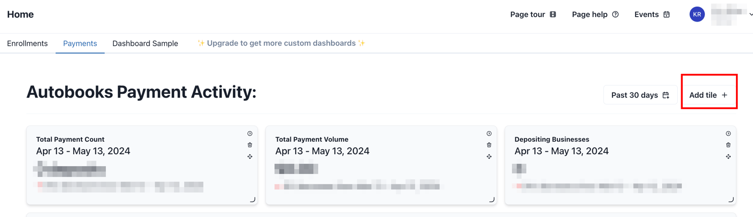 Customized dashboards in the Autobooks Hub